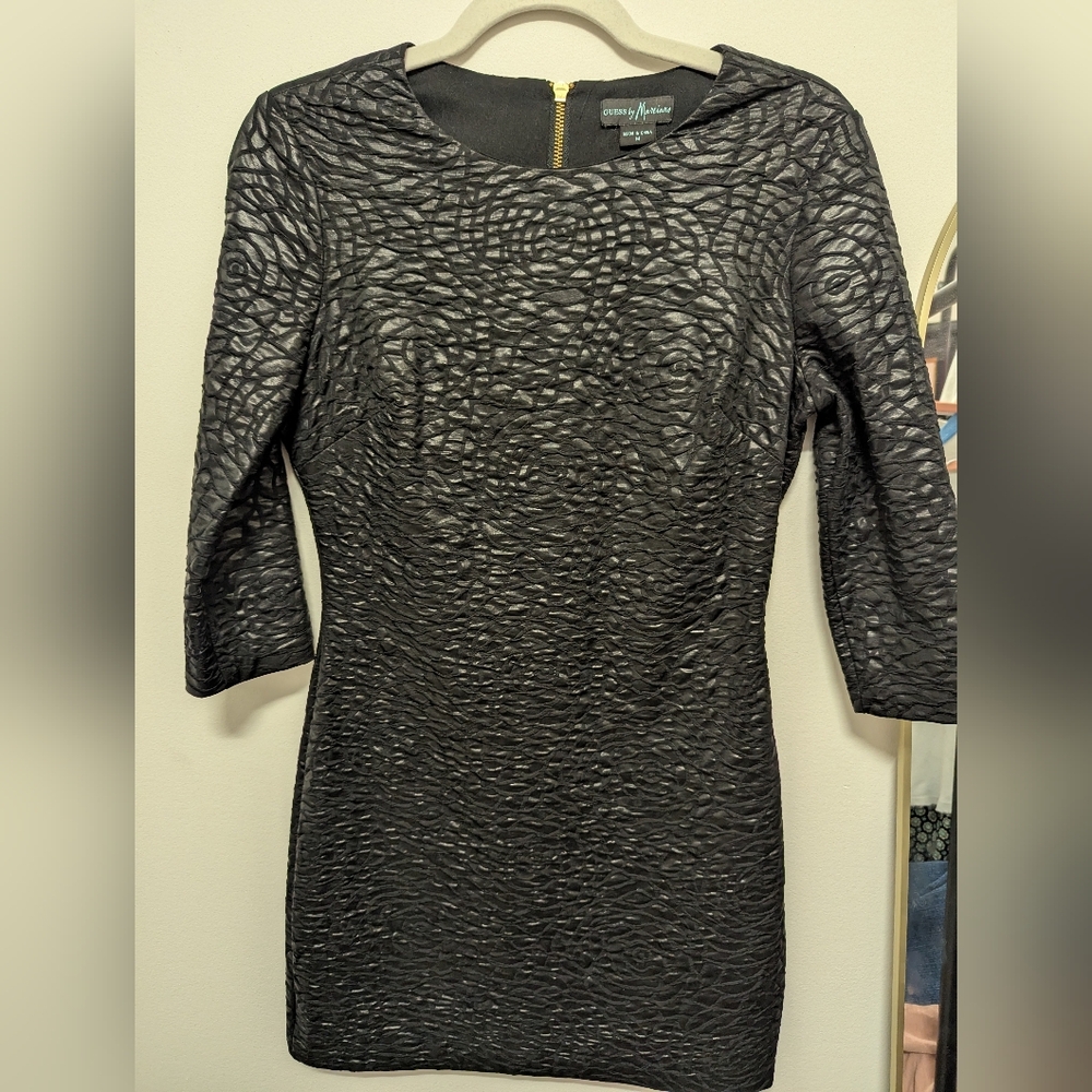 Guess by Marciano Black Textured Mini Dress